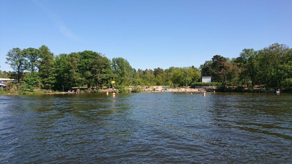 Badestrand in Schmöckwitz vom Wasser aus