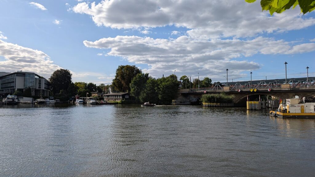 Dahmeblick zur Langen Brücke Köpenick mit Baustelle