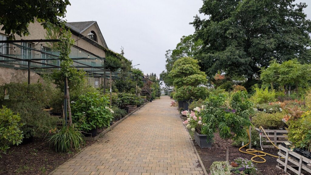 Gartenweg zwischen Pflanzen in den Späthschen Baumschulen