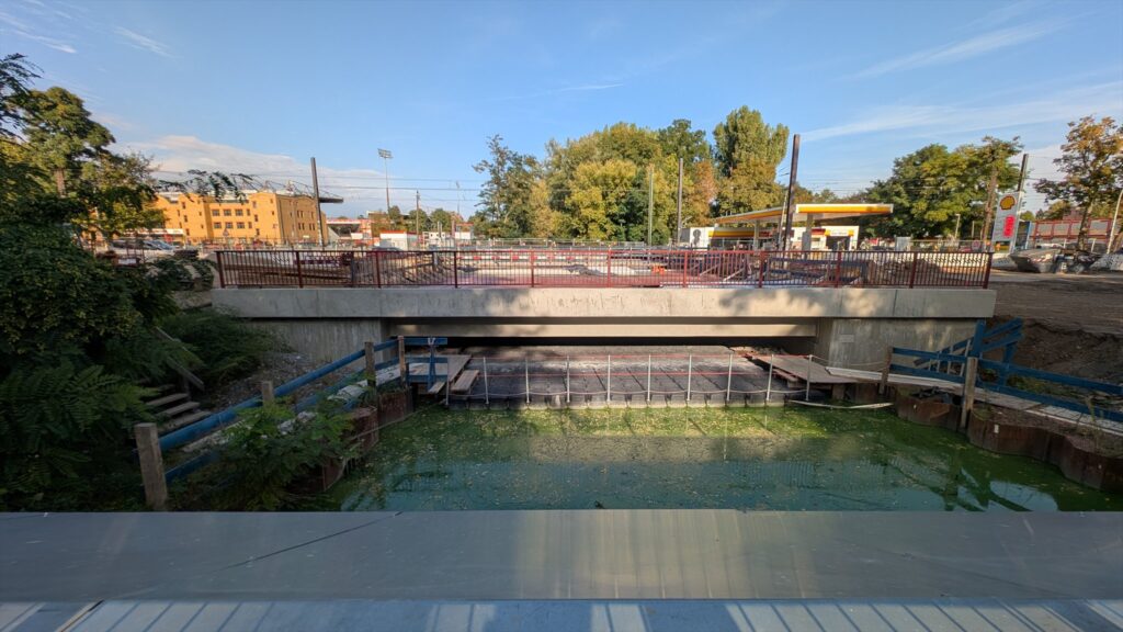 Baustelle des Ersatzneubaus der Pyramidenbrücke über die Wuhle