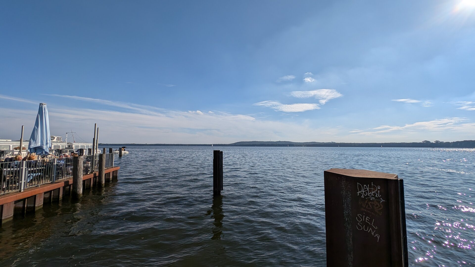 Weiter Blick vom Friedrichshagener Ufer über den Müggelsee