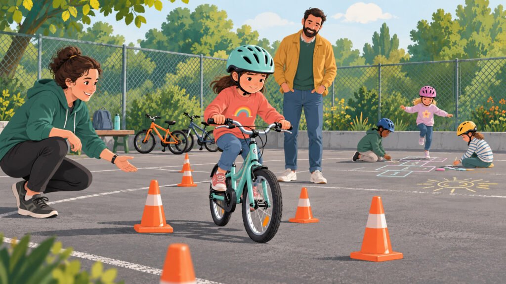 KI-Illustration: Spiel und Verkehrssicherheit